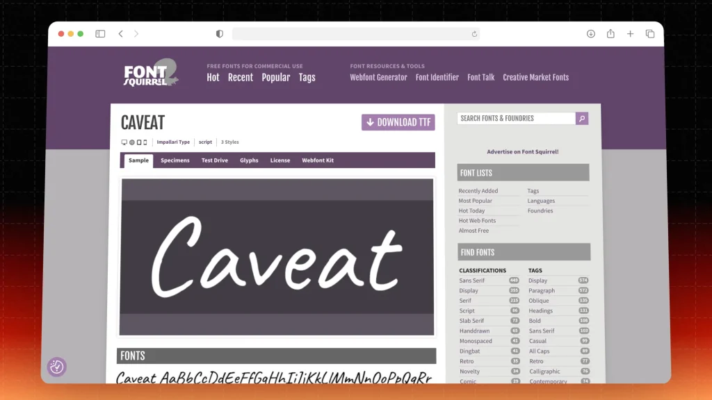 Caveat Font