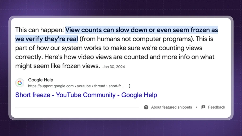 Googling why YouTube Shorts views are frozen