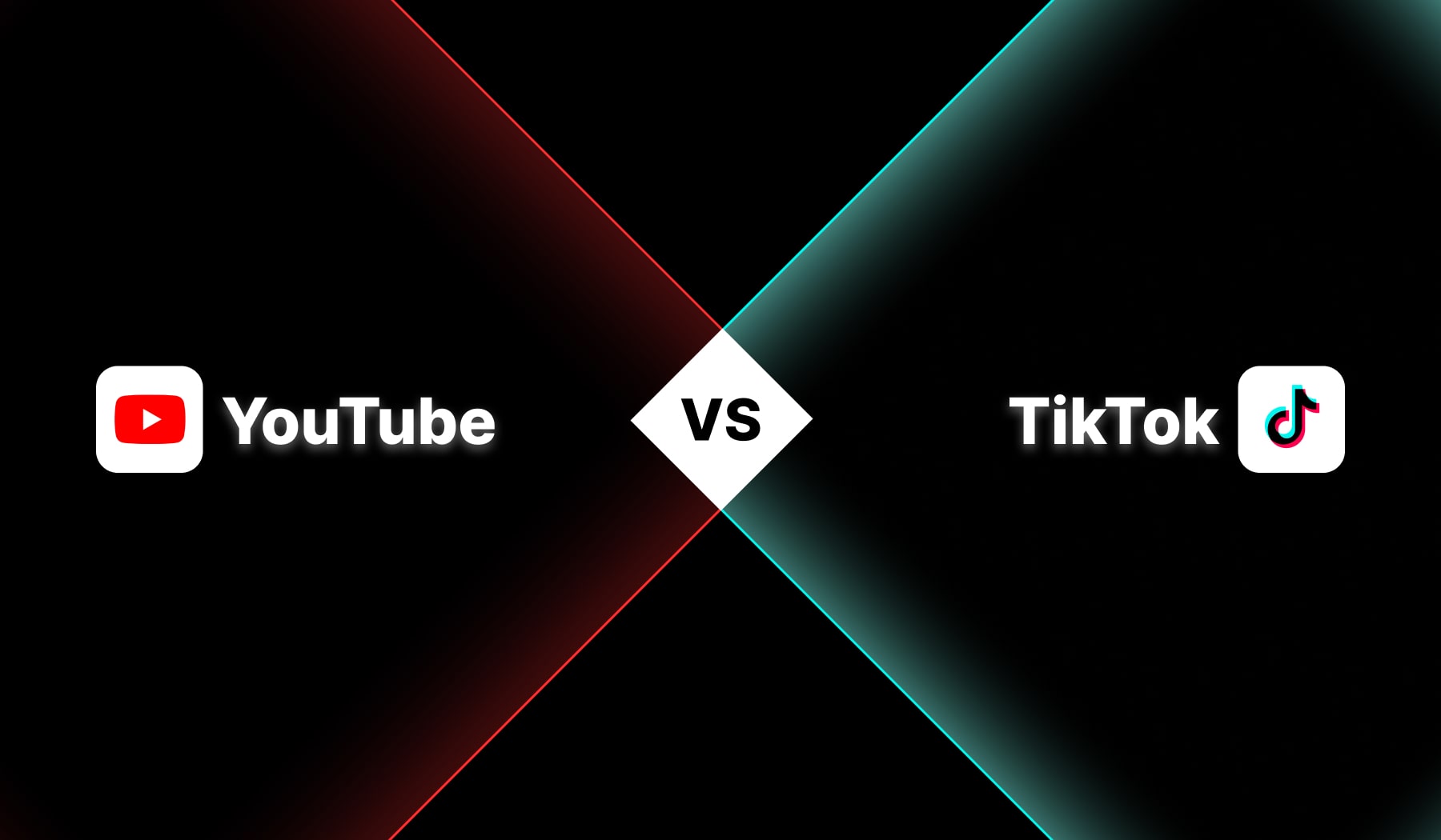 YouTube vs TikTok logos side by side, representing the competition between the platforms