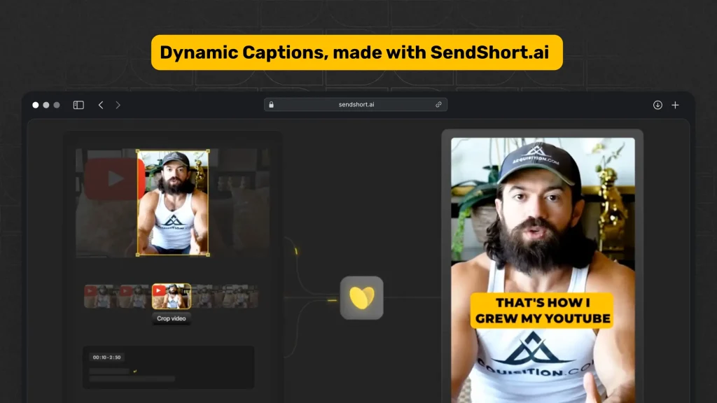 Dynamic captions for Alex Hormozi, made in SendShort.ai