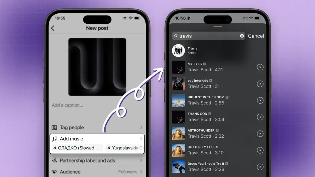 How to add music to an Instagram Post