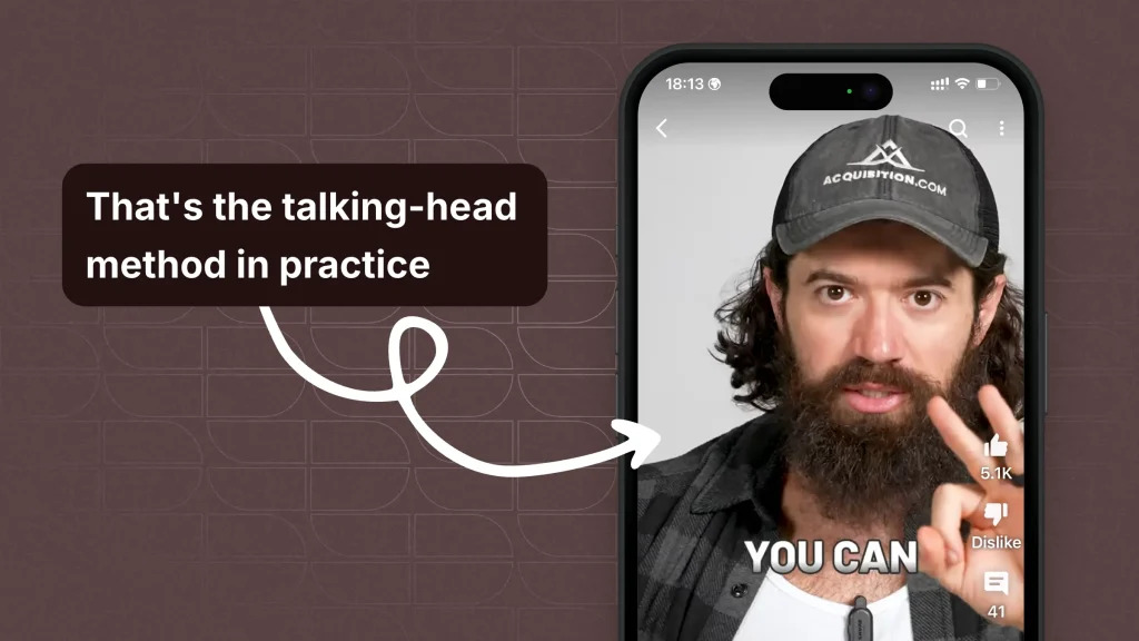 Explaining the talking-head method with Alex Hormozi