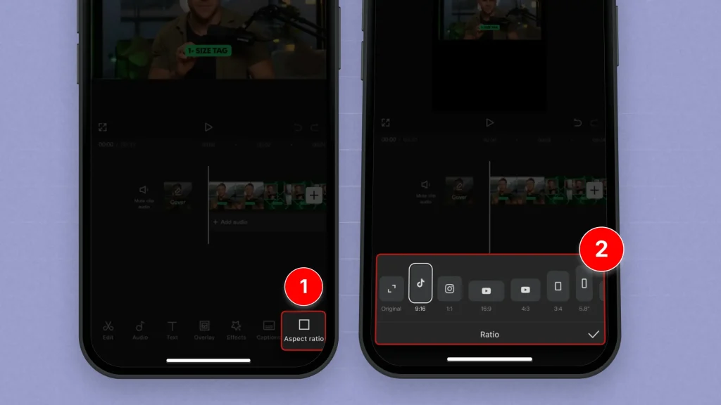 How to change aspect ratio on CapCut
