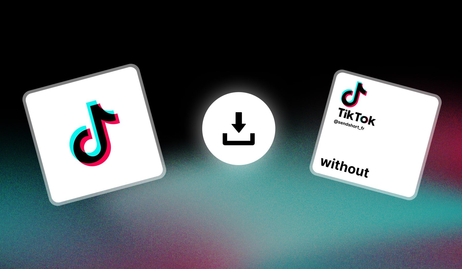 TikTok logo and watermark with an download in between