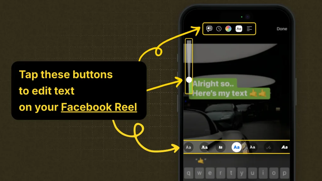 How to edit text you've added to a Facebook Reel