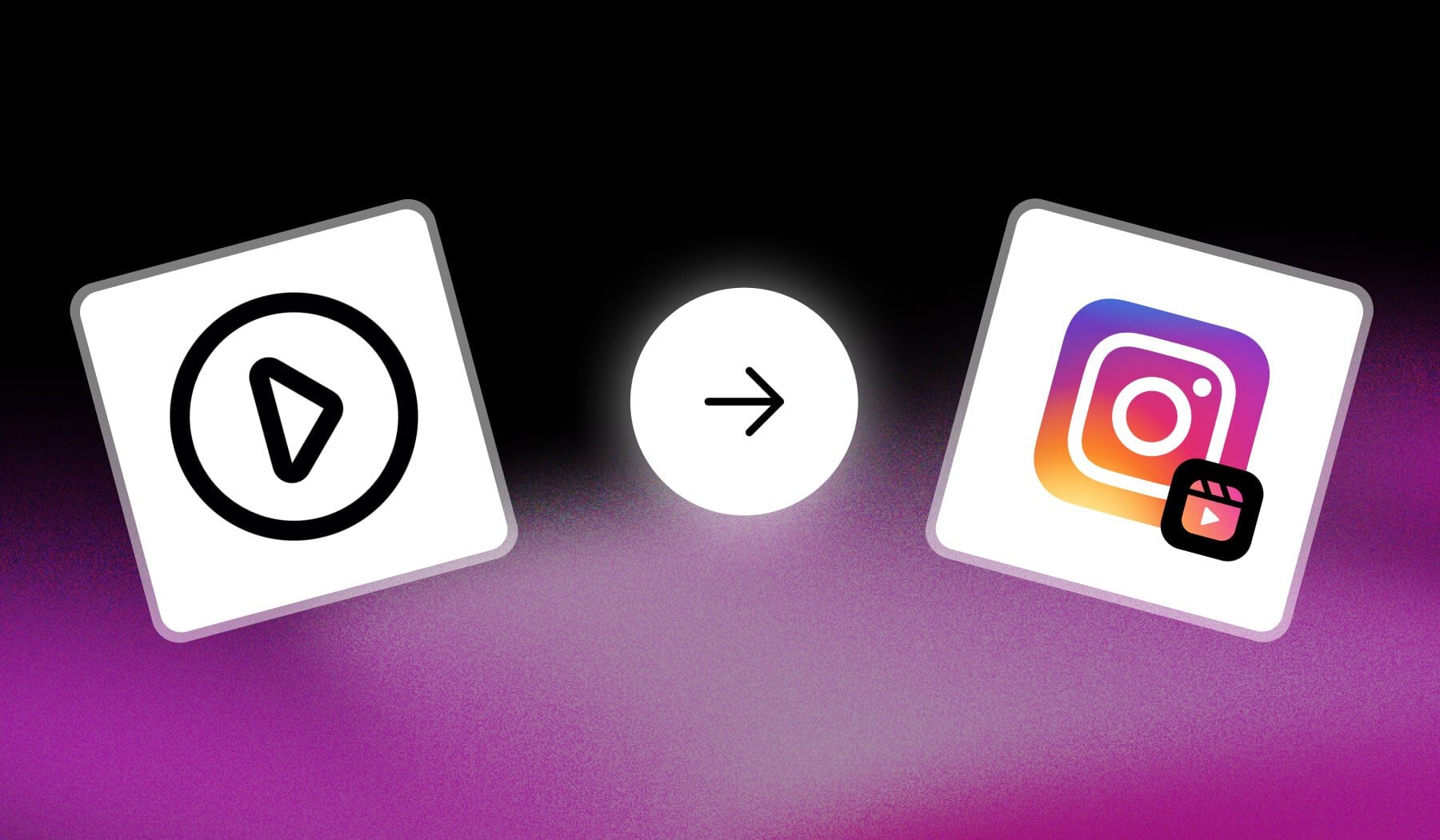 Video icon and Instagram Reels logo with arrow in between