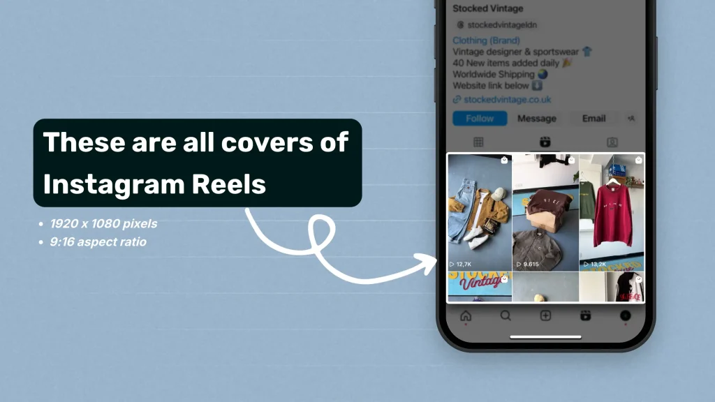 Infographic highlighting the cover of IG Reels