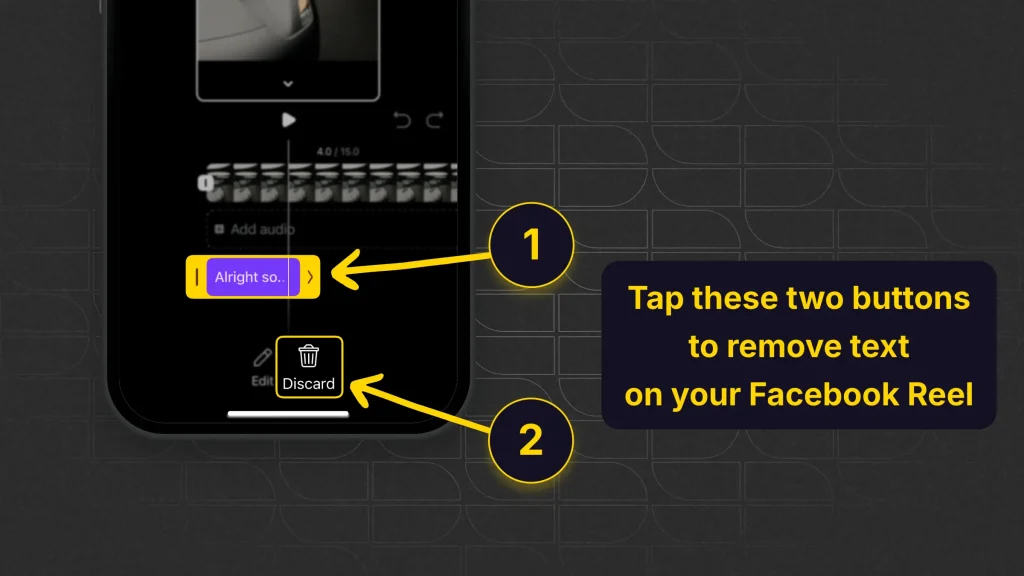How to delete text from a Facebook Reel