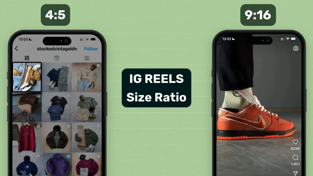 Size ratio for Instagram Reels: Feed vs Full-Screen