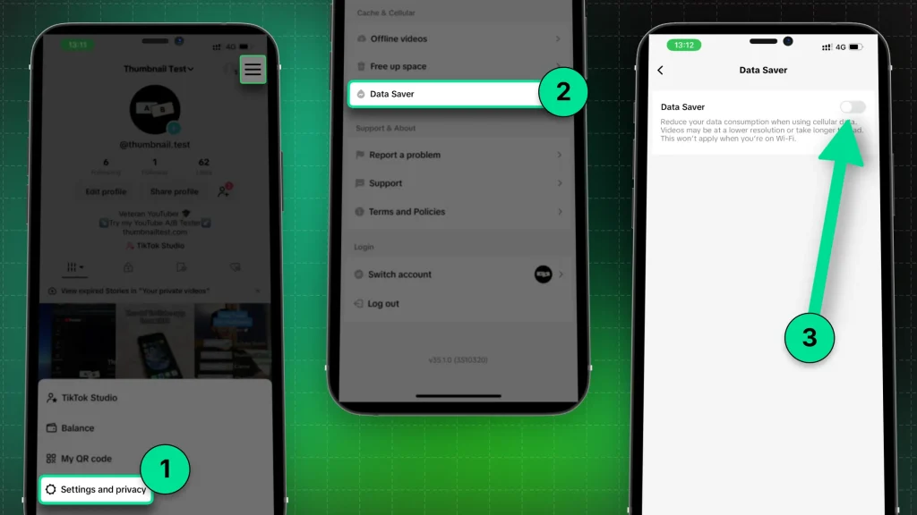 How to turn off Data Saver on TikTok