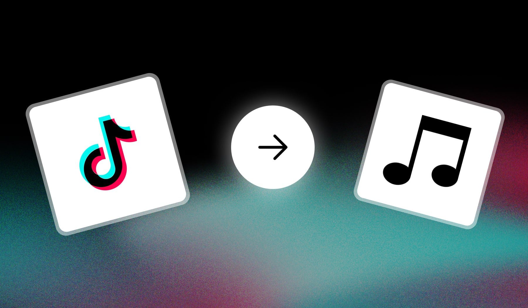 TikTok logo and musical note icon with arrow in between