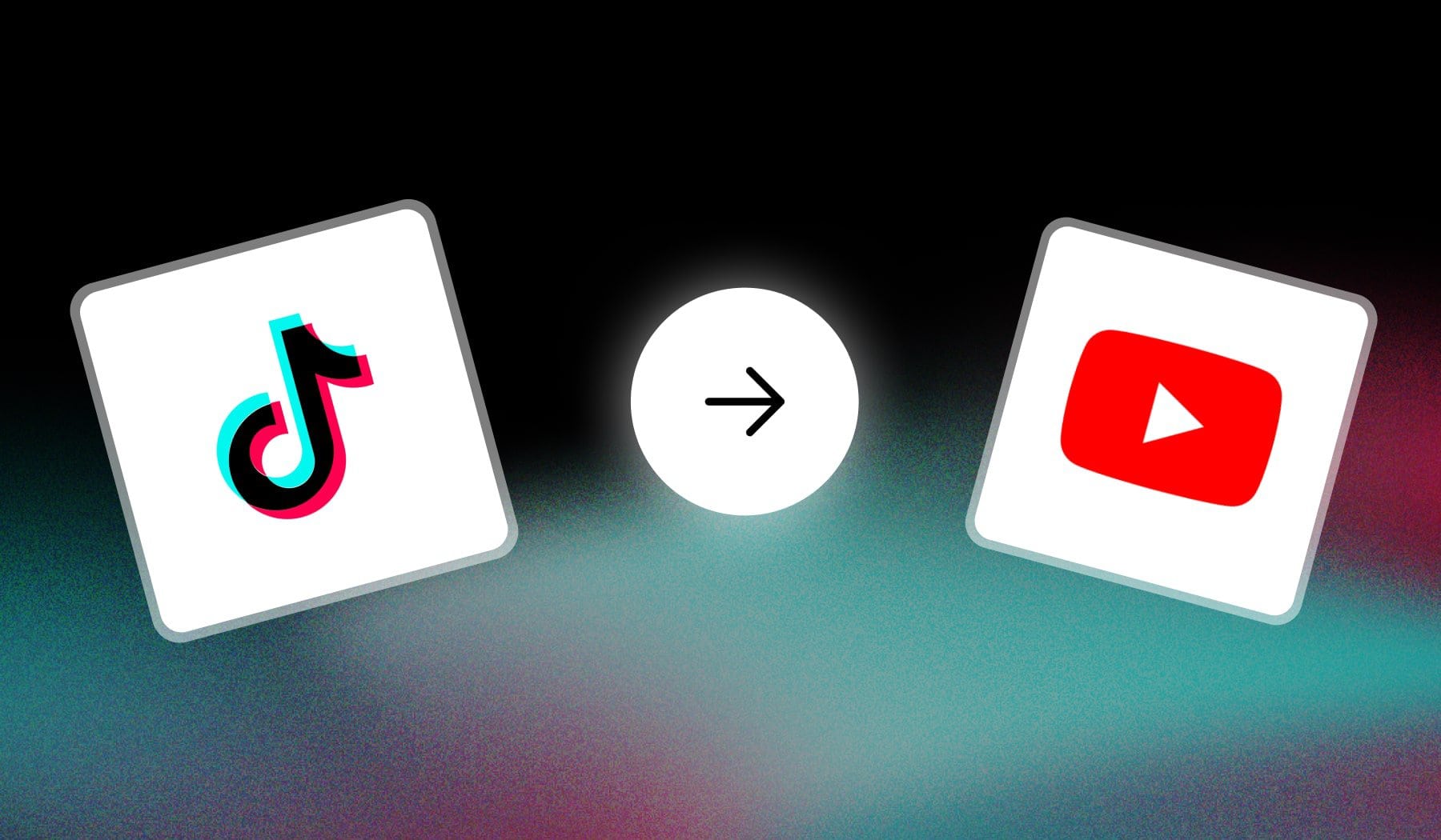 TikTok logo and YouTube icon with an arrow in between