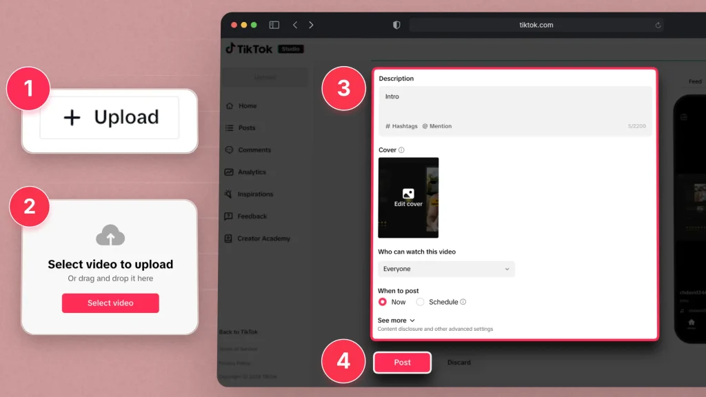 How to upload a TikTok video on PC