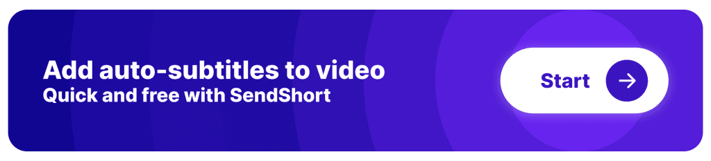 Button to add auto-subtitles to video for free with SendShort.ai