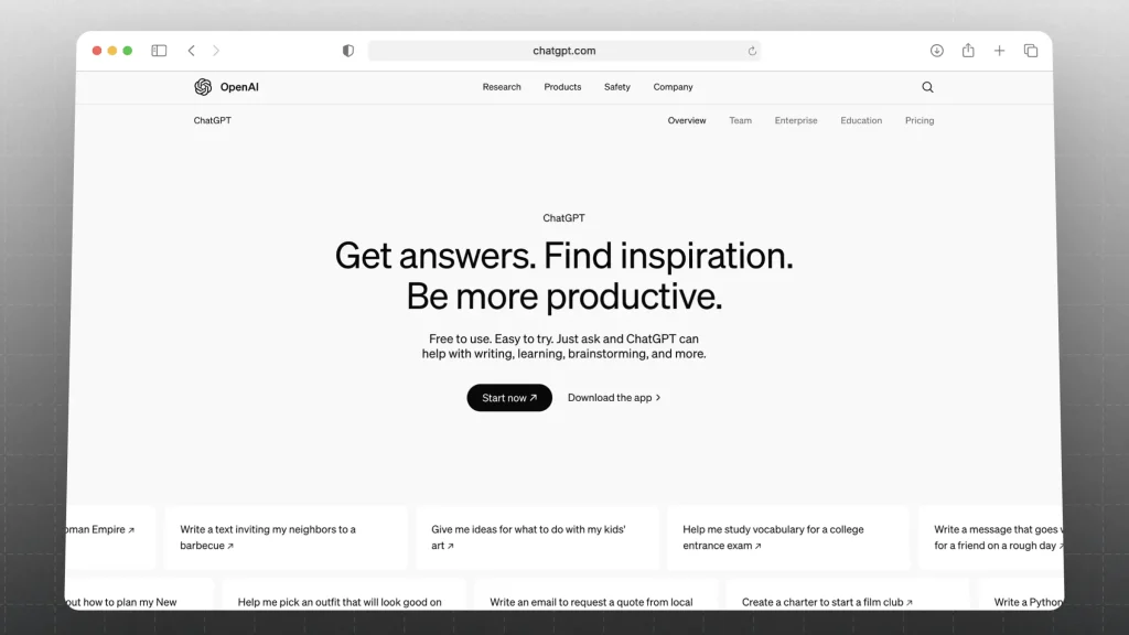 ChatGPT Landing Page