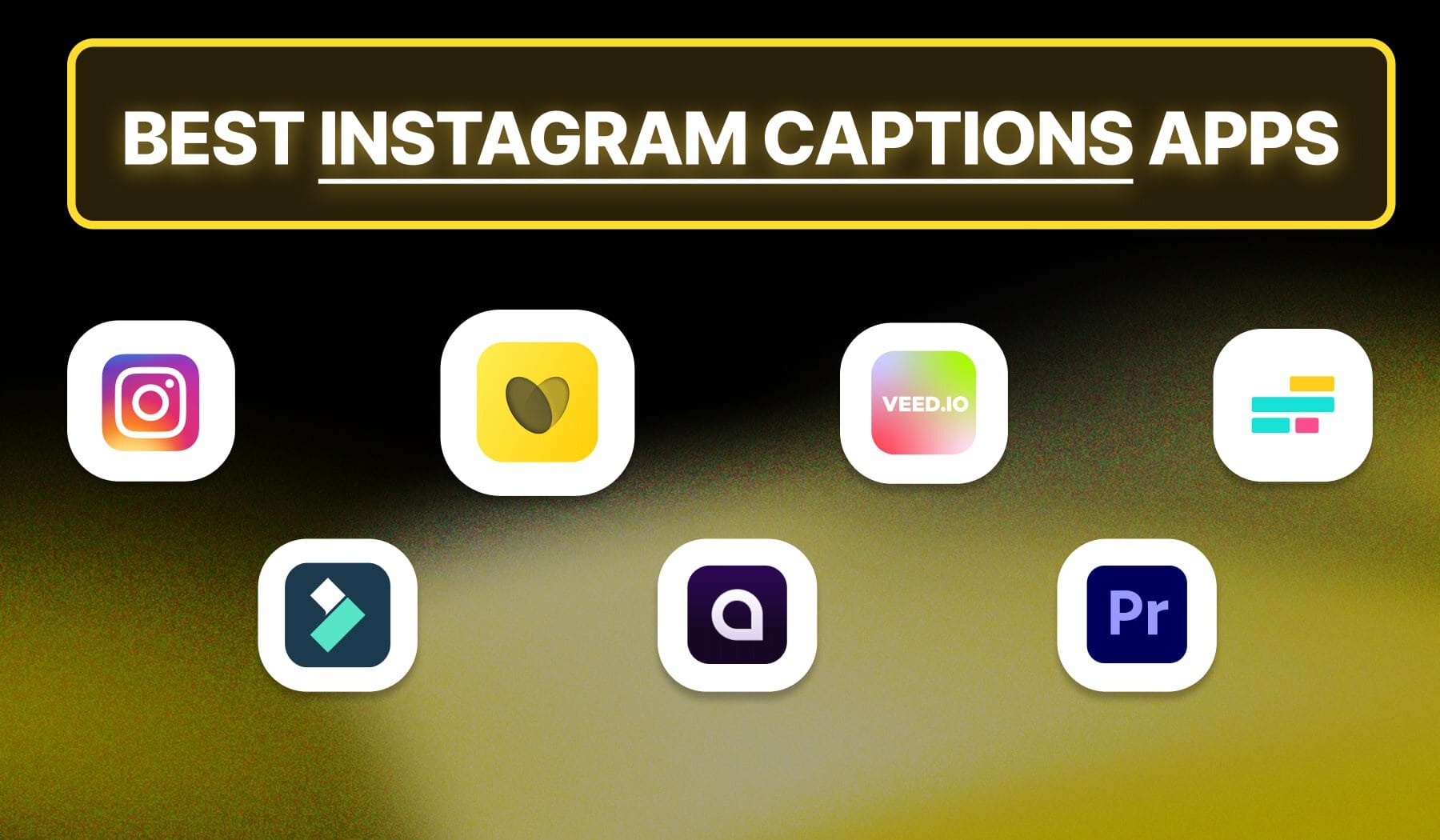 Logos of the best apps to add captions to Instagram videos