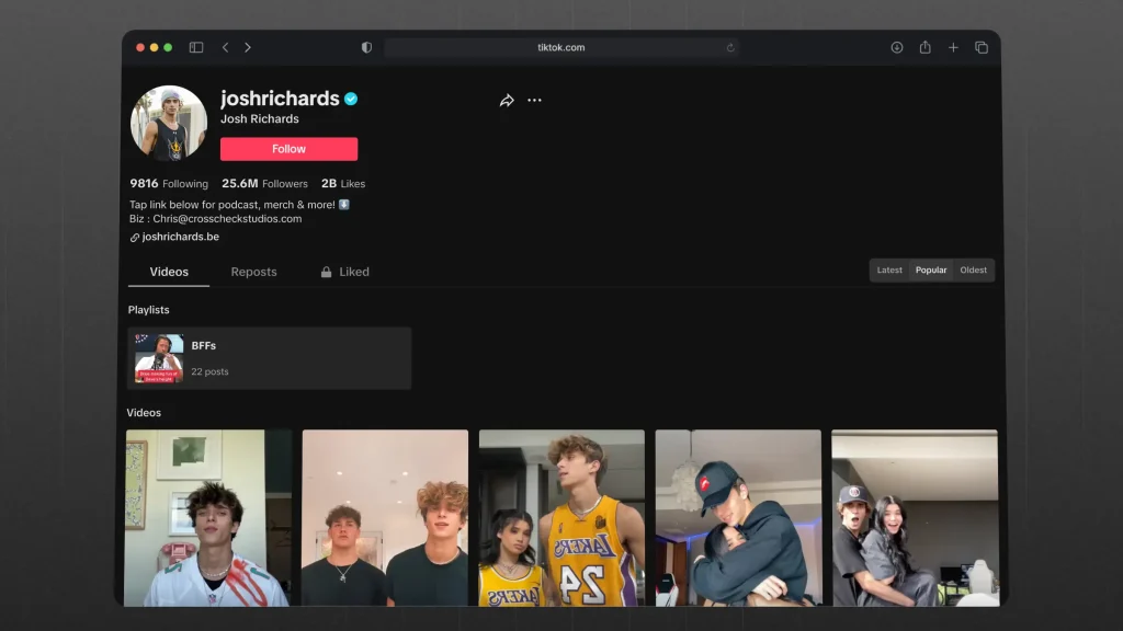Josh Richards on TikTok