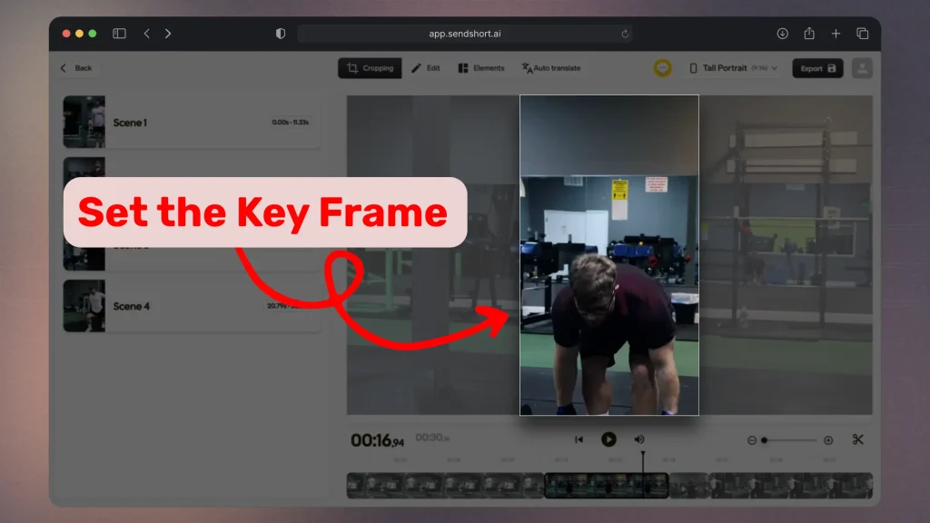 How to se a key frame in SendShort