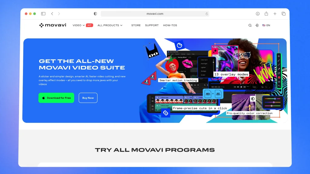 Movavi's Landing Page