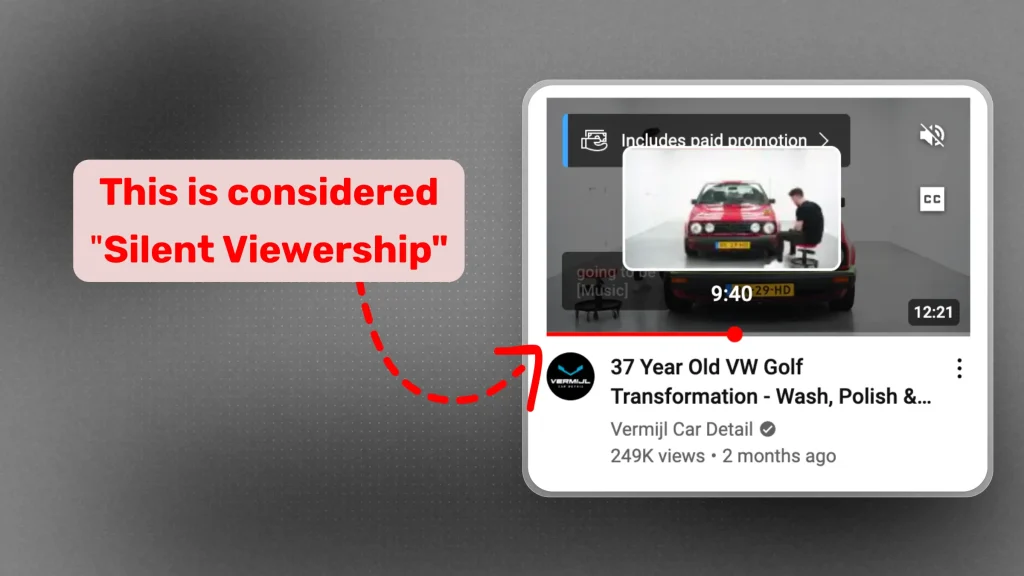 Silent viewership on a YouTube video