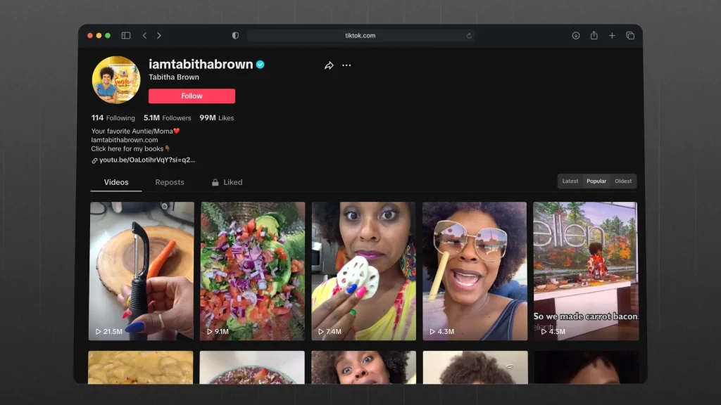 Tabitha Brown on TikTok