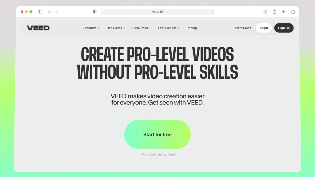 veed.io website homepage