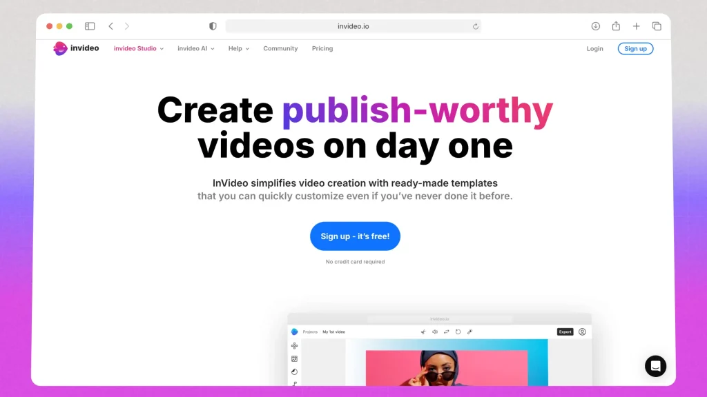 invideo.io homepage