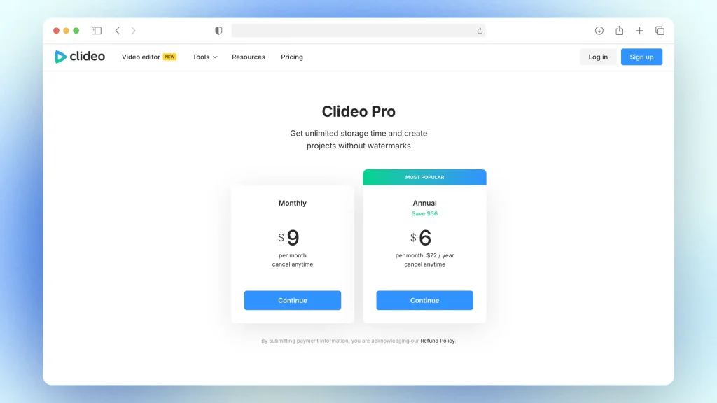 Clideo Pricing