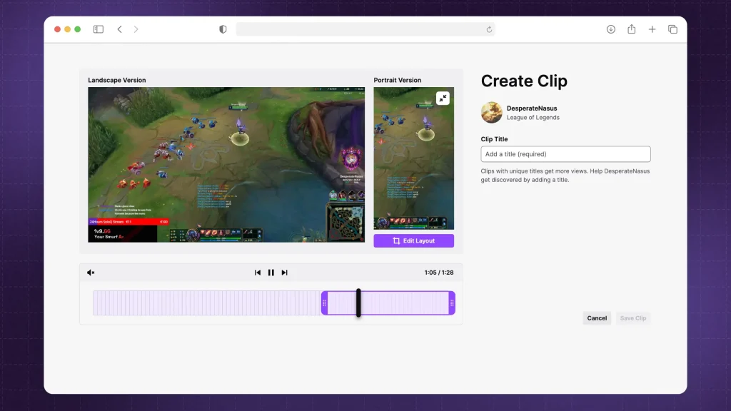 How to edit a clip on Twitch