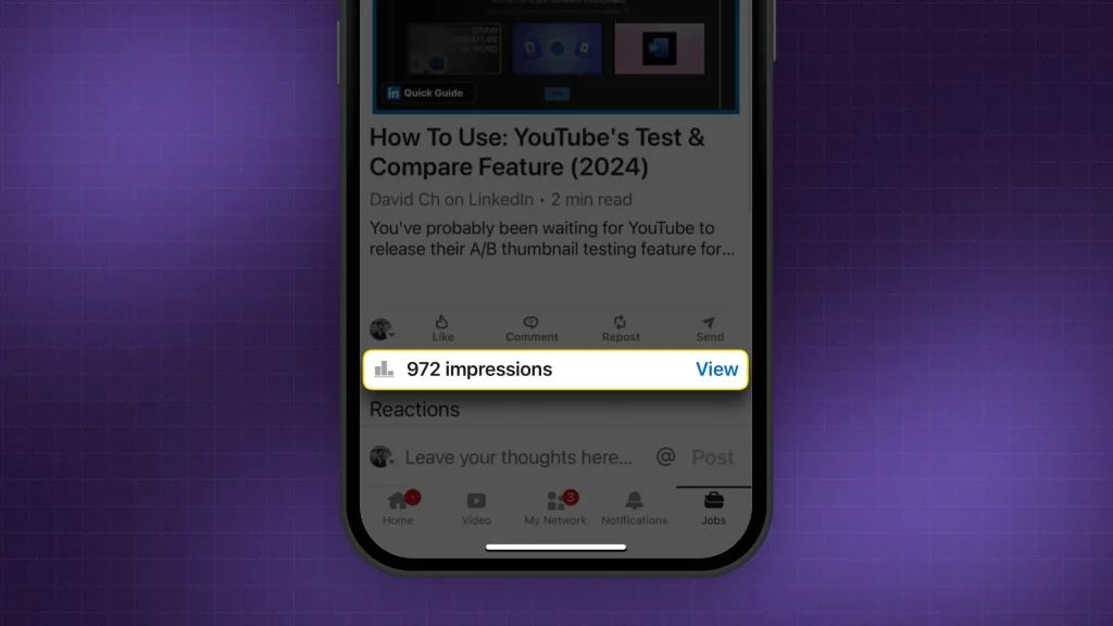 How to see LinkedIn analytics on Mobile