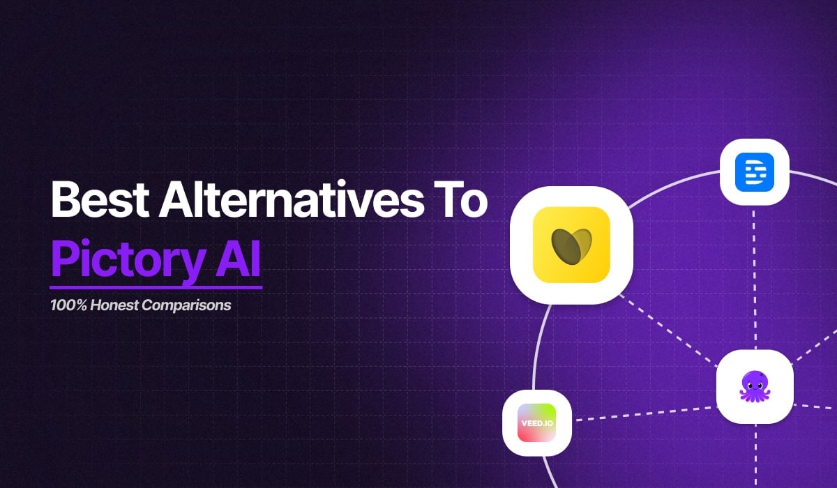 Logos of the top 3 alternatives to Pictory.ai