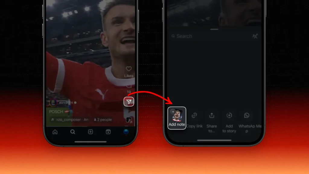 How to share an Instagram Reel to Note