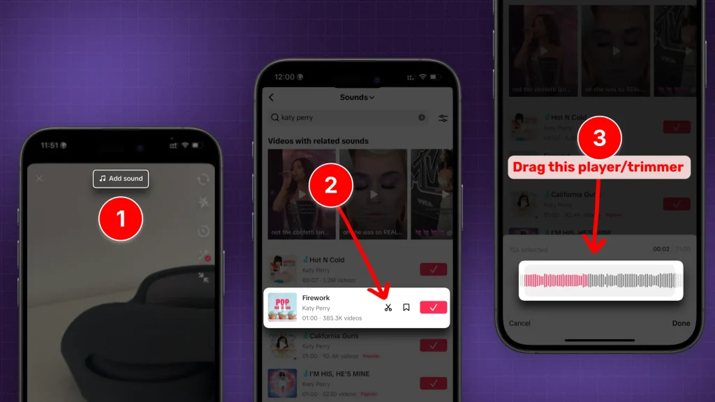 How to trim a TikTok sound after recording
