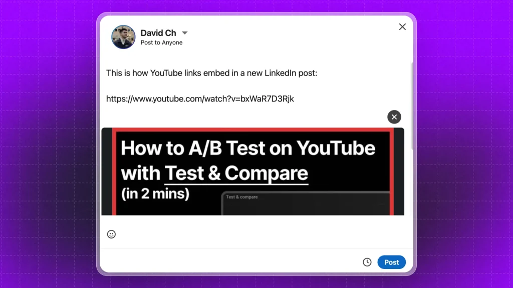 How to embed a video by link in a LinkedIn post